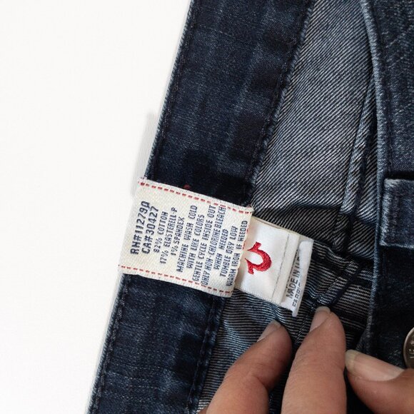 True Religion Low Cut Skinny Jeans Sz 29 Dark Wash Denim USA-Made Becca - Picture 9 of 14